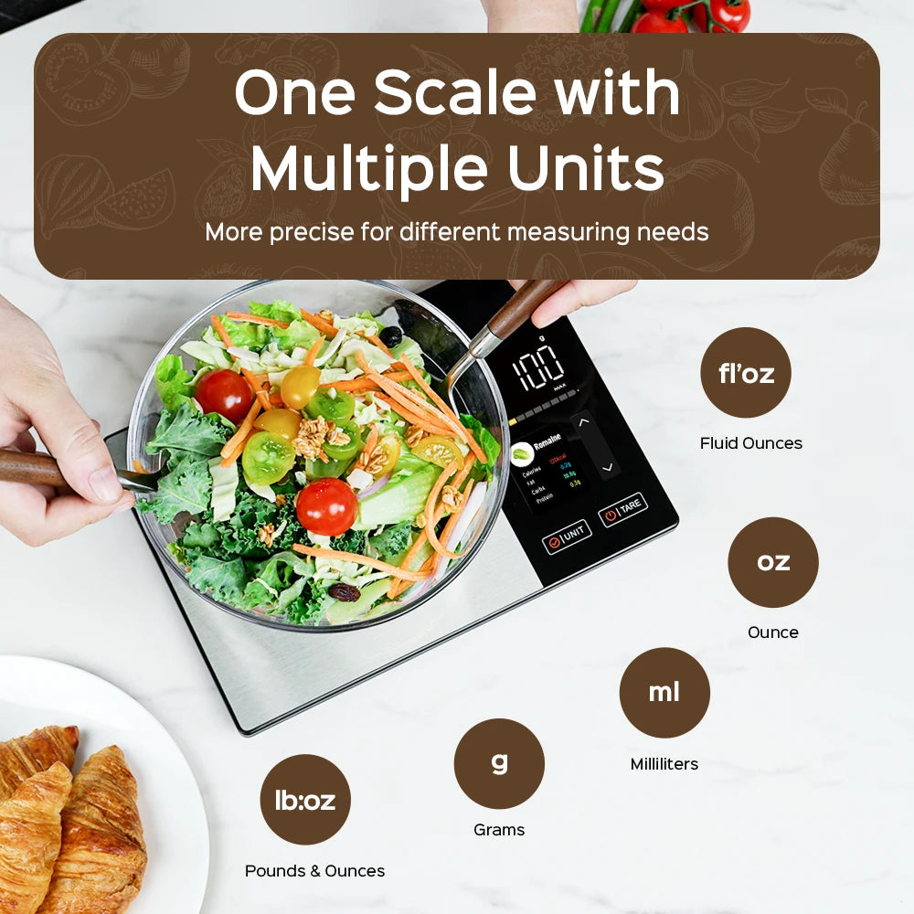 Smart Food Scale Calorie Counter with App & LED Display