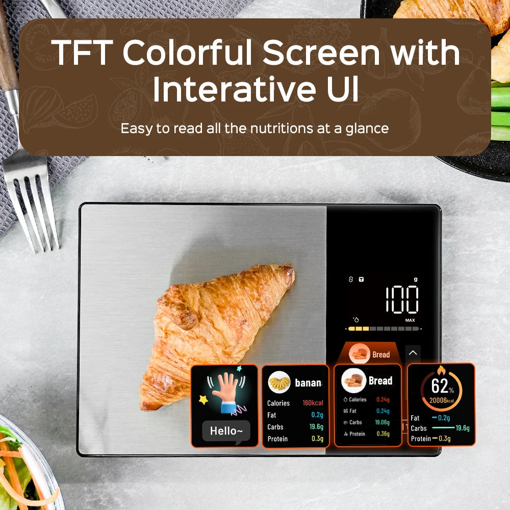 Smart Food Scale Calorie Counter with App & LED Display