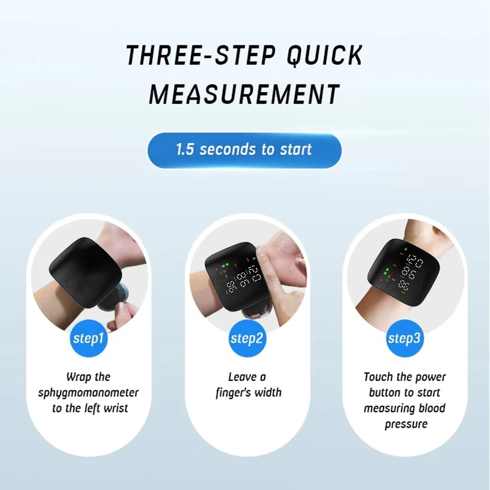 Smart LED Screen Wrist Blood Pressure Monitor