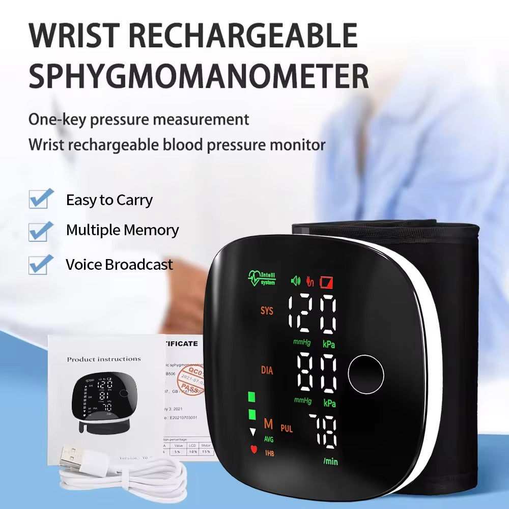 Smart LED Screen Wrist Blood Pressure Monitor